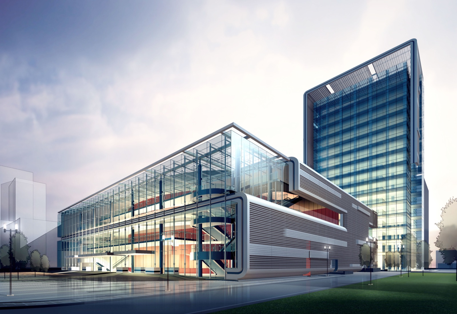 Modern commercial building exterior