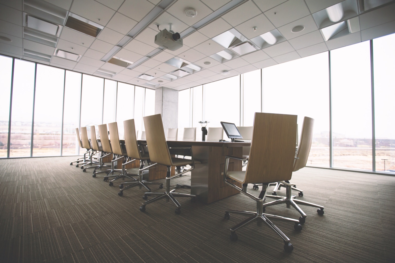Bright open-plan office interior